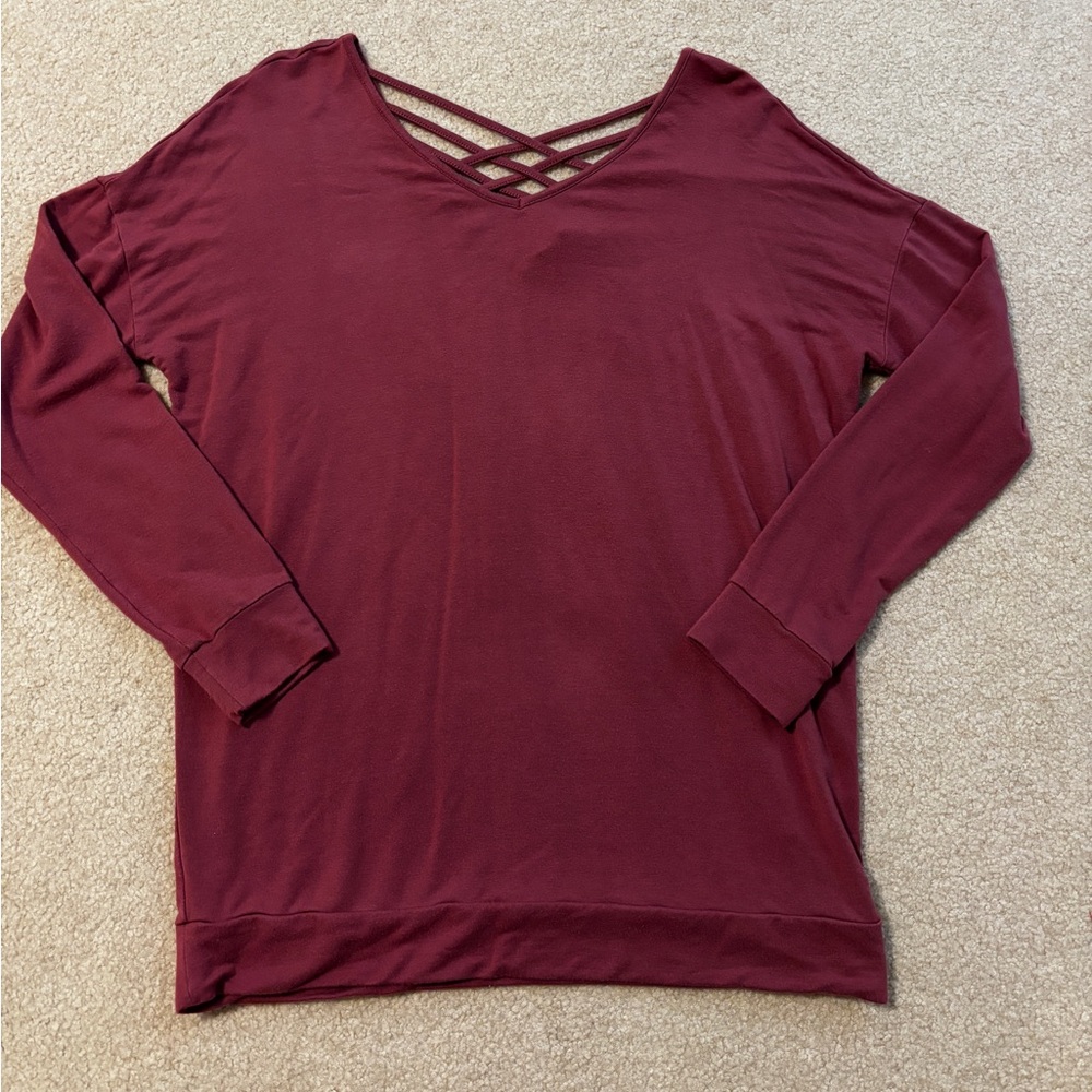 Cupio Mauve Crisscross Back Top Size Small
